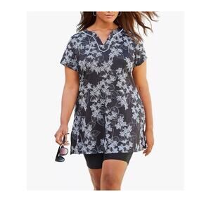 Swimsuits for all women’s top size 30 black white floral print